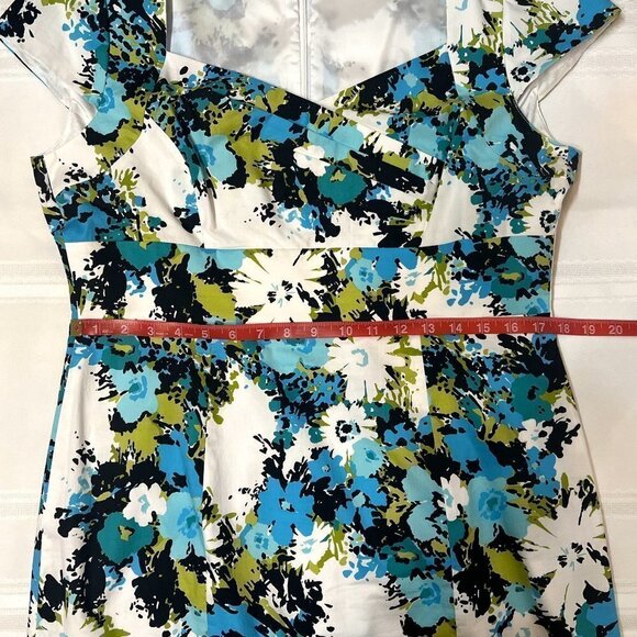 Alex Marie‎ Floral Sheath Dress Square Neckline Cap Sleeve Size 12 EUC - Picture 6 of 14